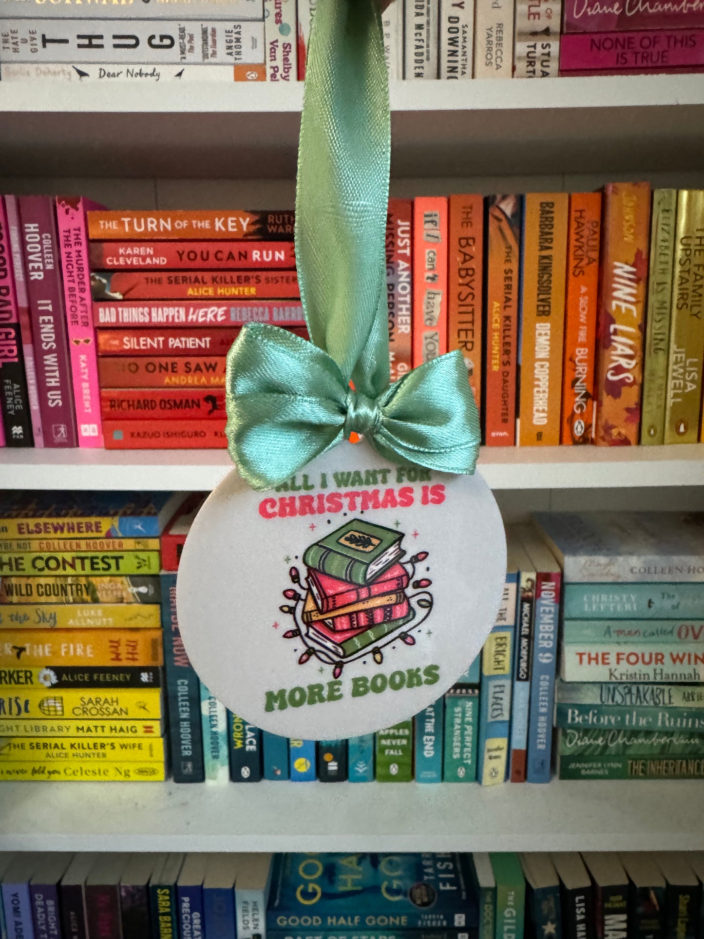 All I Want for Christmas is More Books 8cm Bauble