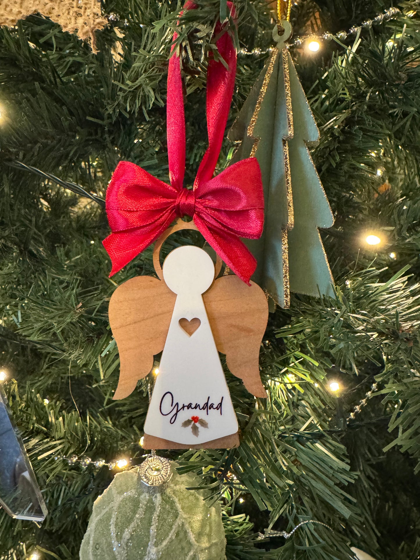 Personalised Angel Memorial Decoration Bauble