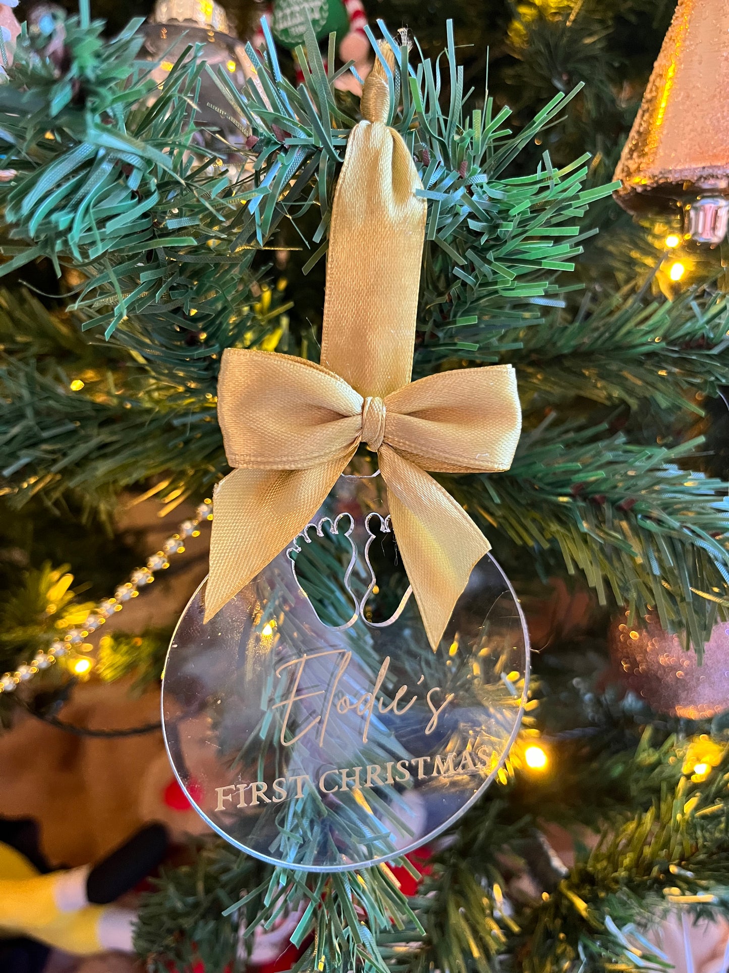 Personalised First Christmas Baby Feet Bauble