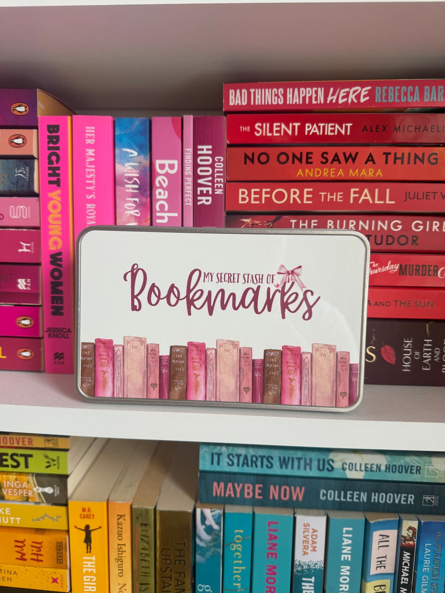 Pink Secret Stash of Bookmarks Tin