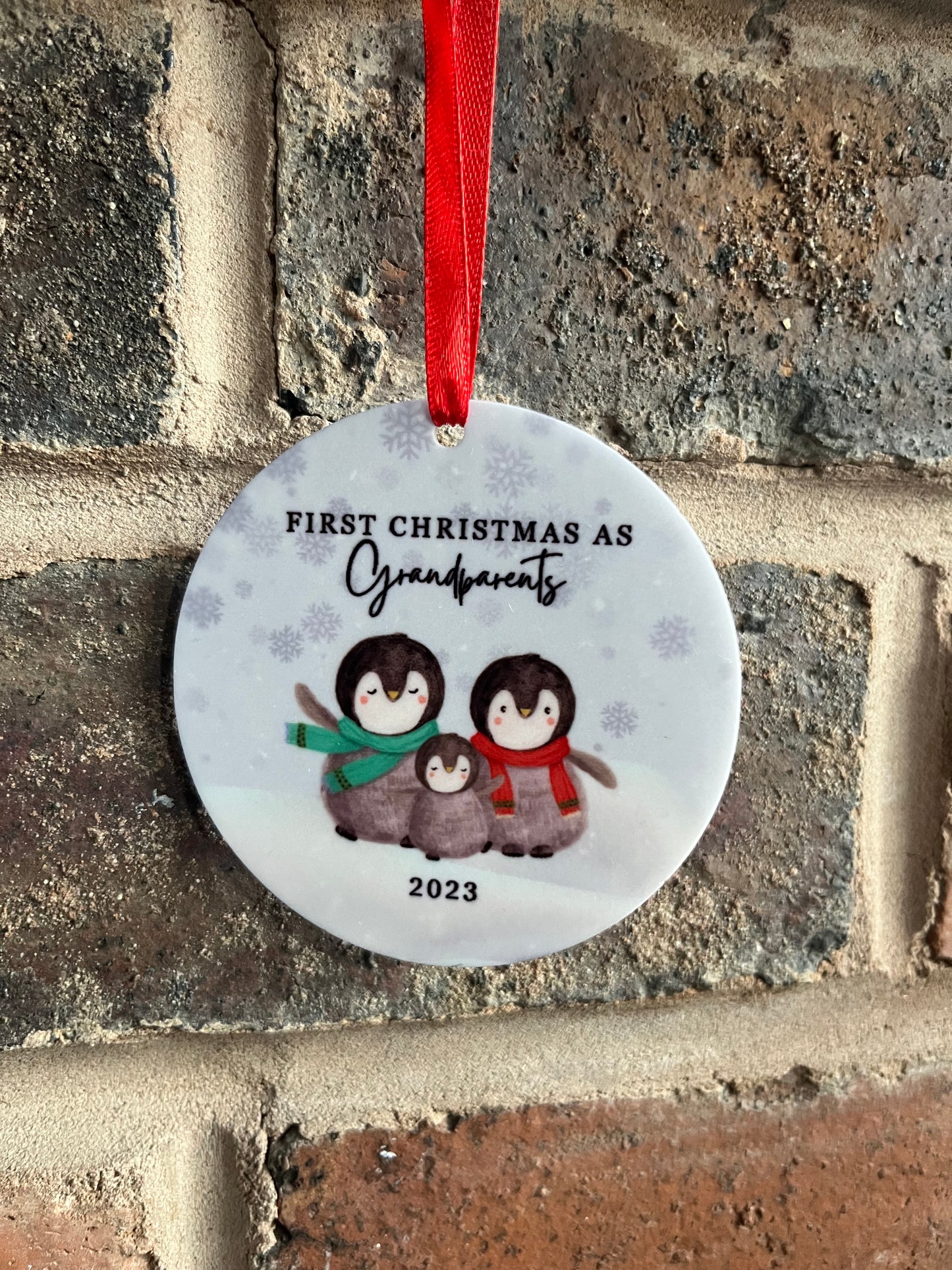 Penguin First Christmas as Grandparents 2024 Bauble