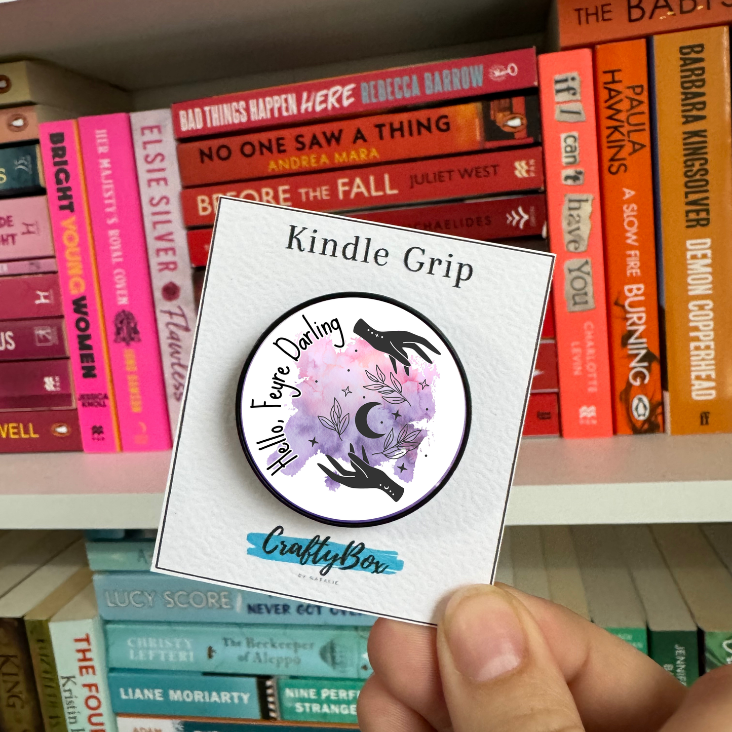 Purple Hello Feyre Darling ACOTAR Kindle/eReader Grip