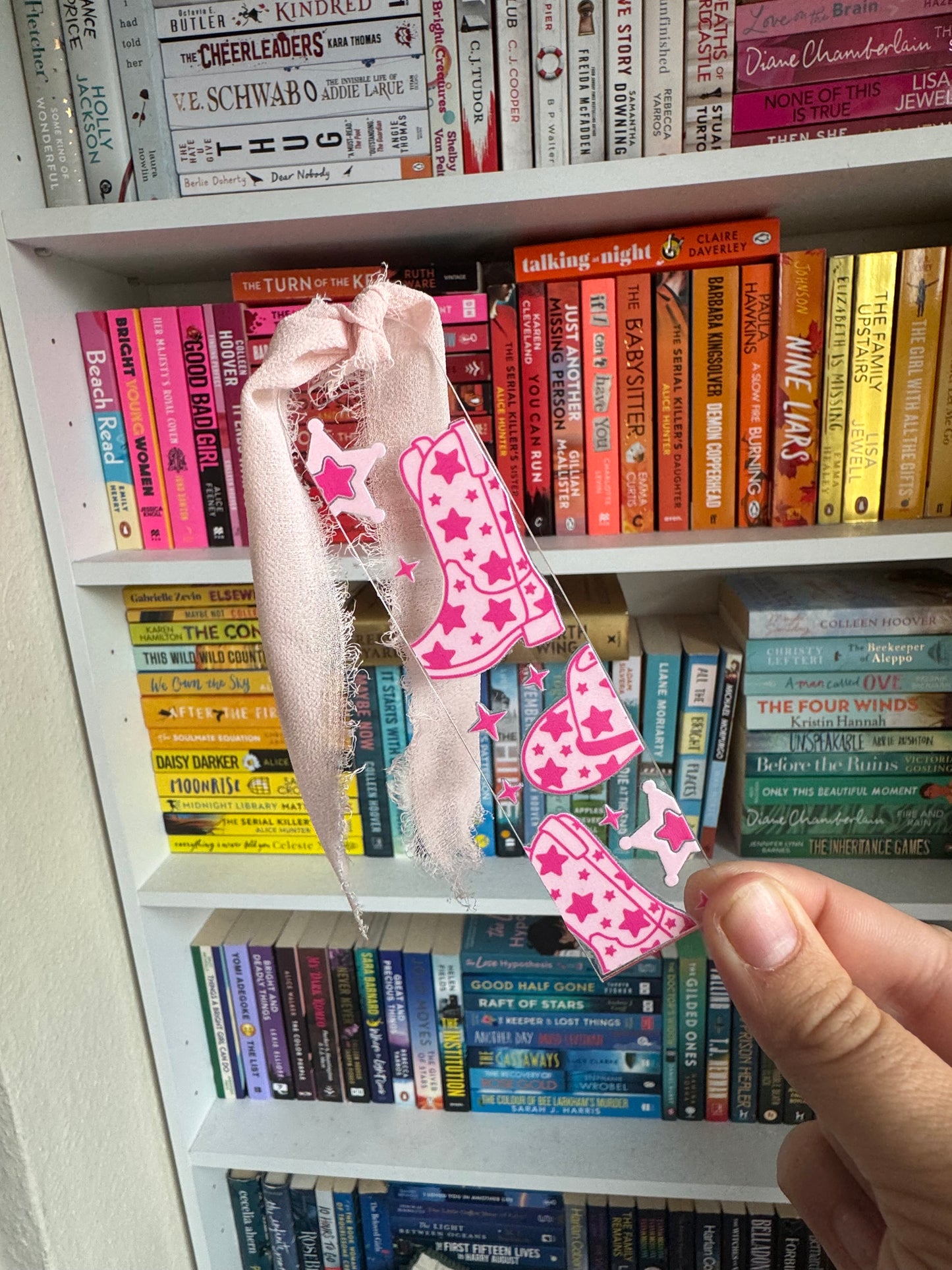 Pink Cowgirl Acrylic Bookmark
