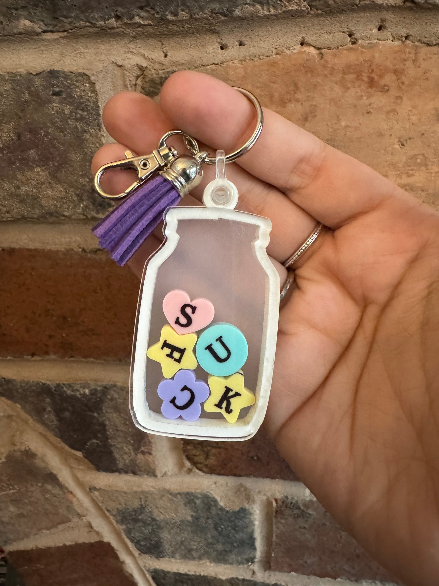 Jar of Fucks Keyring