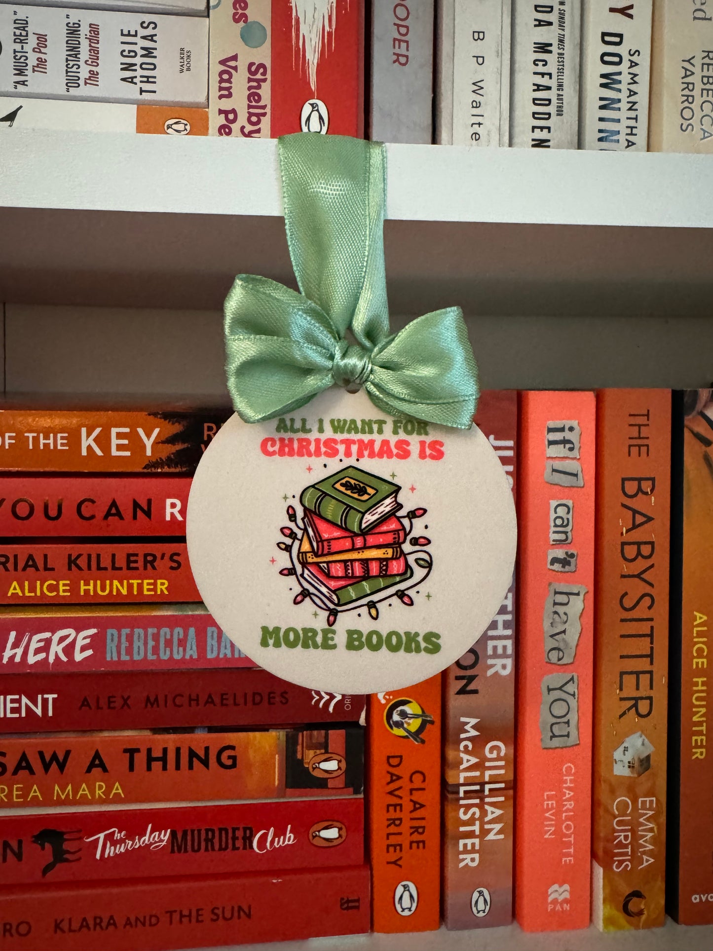 All I Want for Christmas is More Books 8cm Bauble
