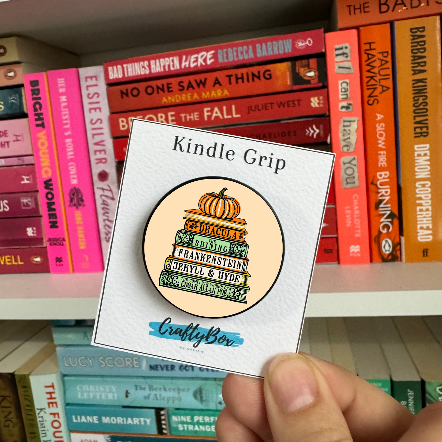 Spooky Books and Pumpkin Kindle/eReader Holder