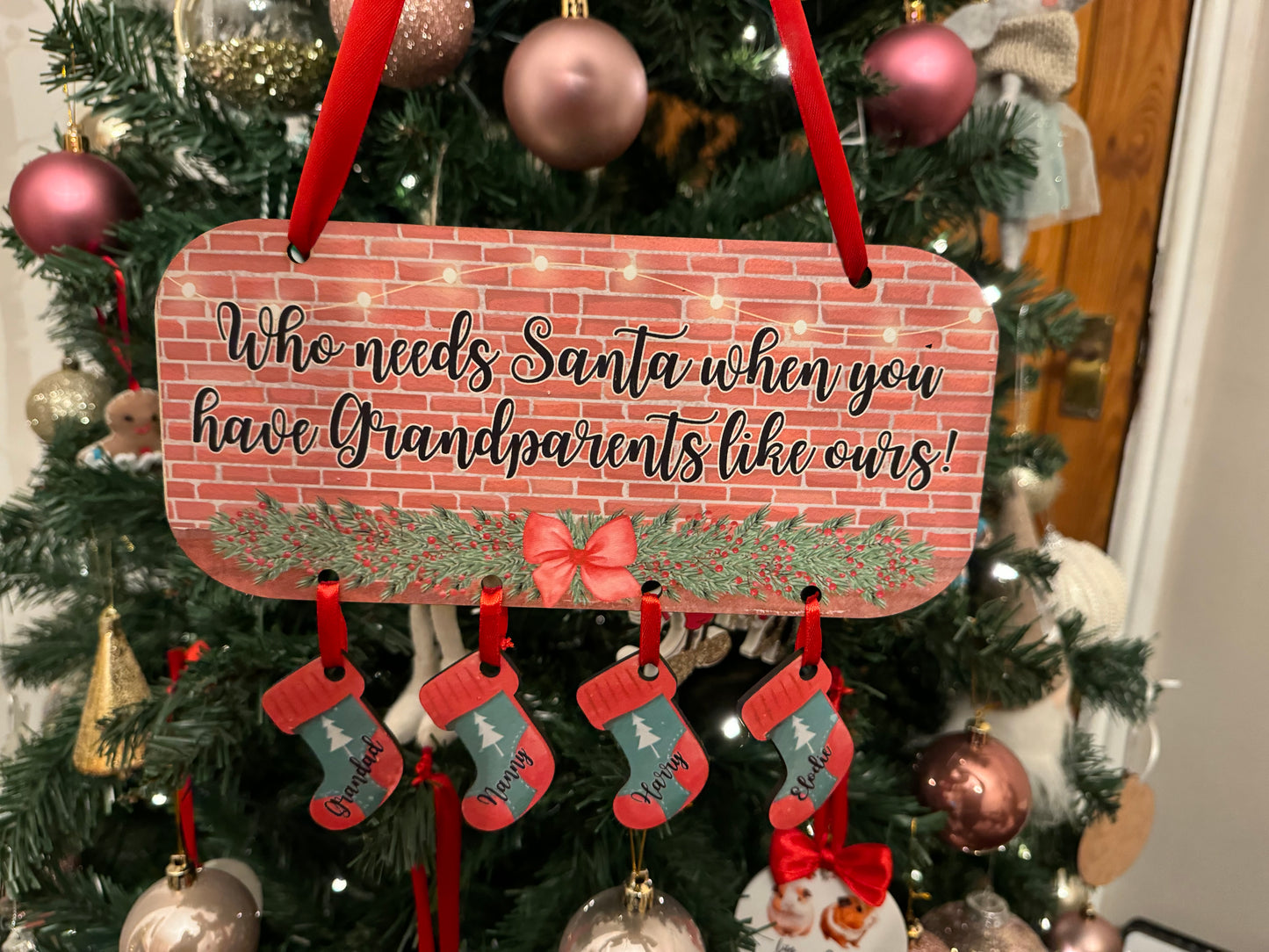 Family Stockings Hanging Sign