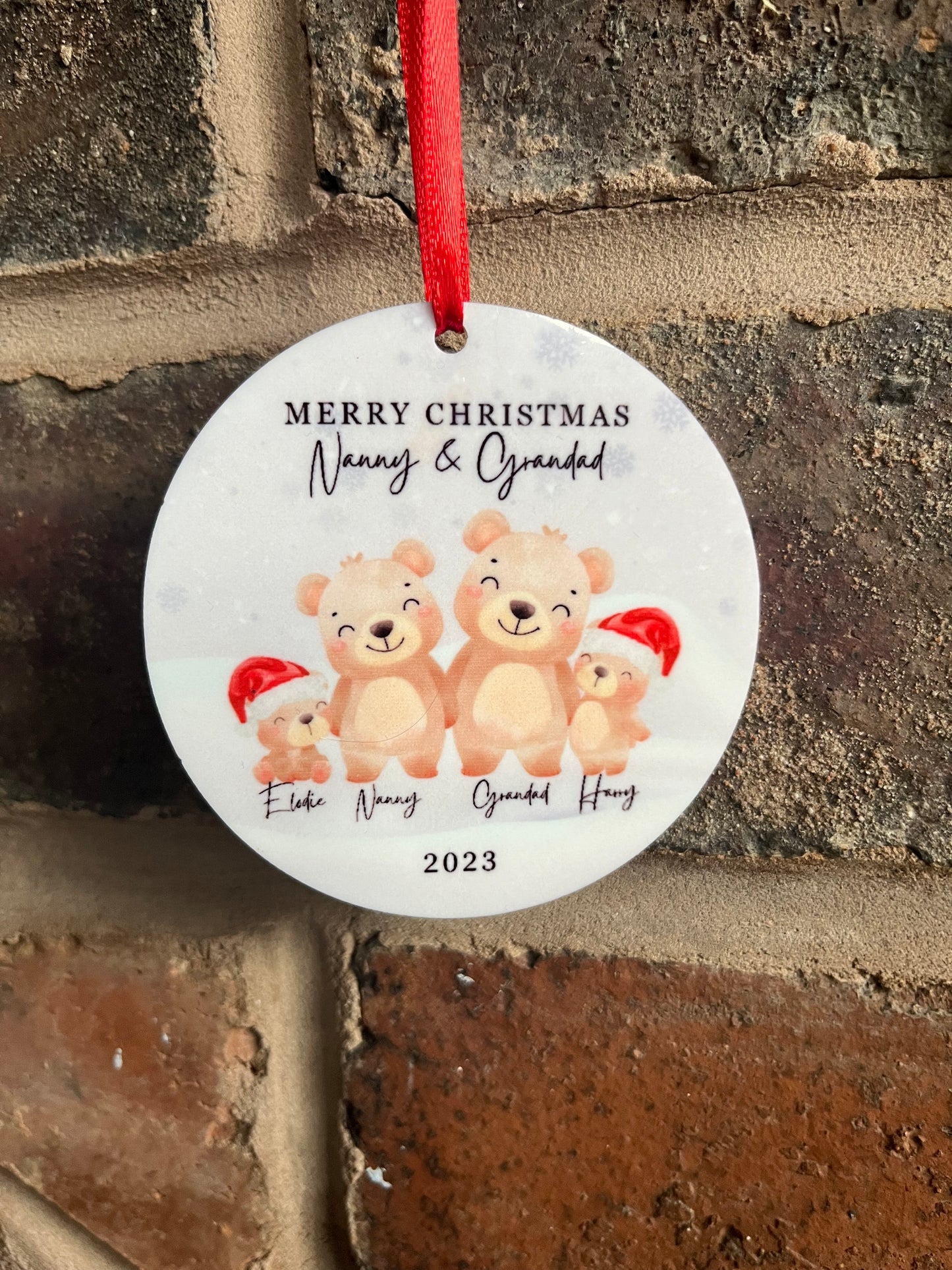Family Bear Personalised Bauble Decoration