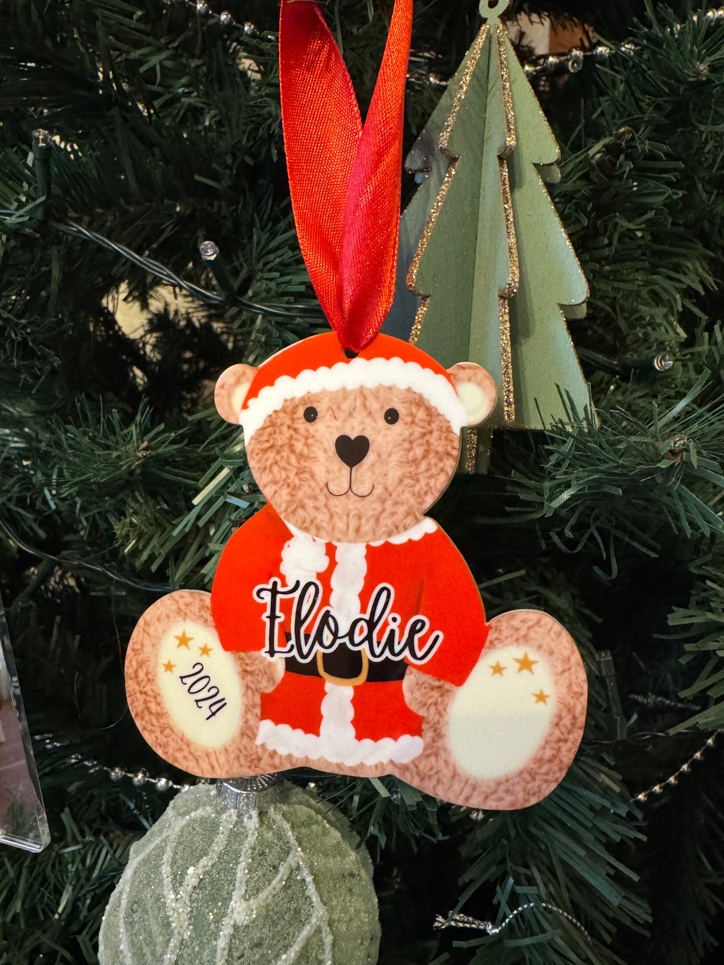 Personalised Santa Teddy Bear Bauble