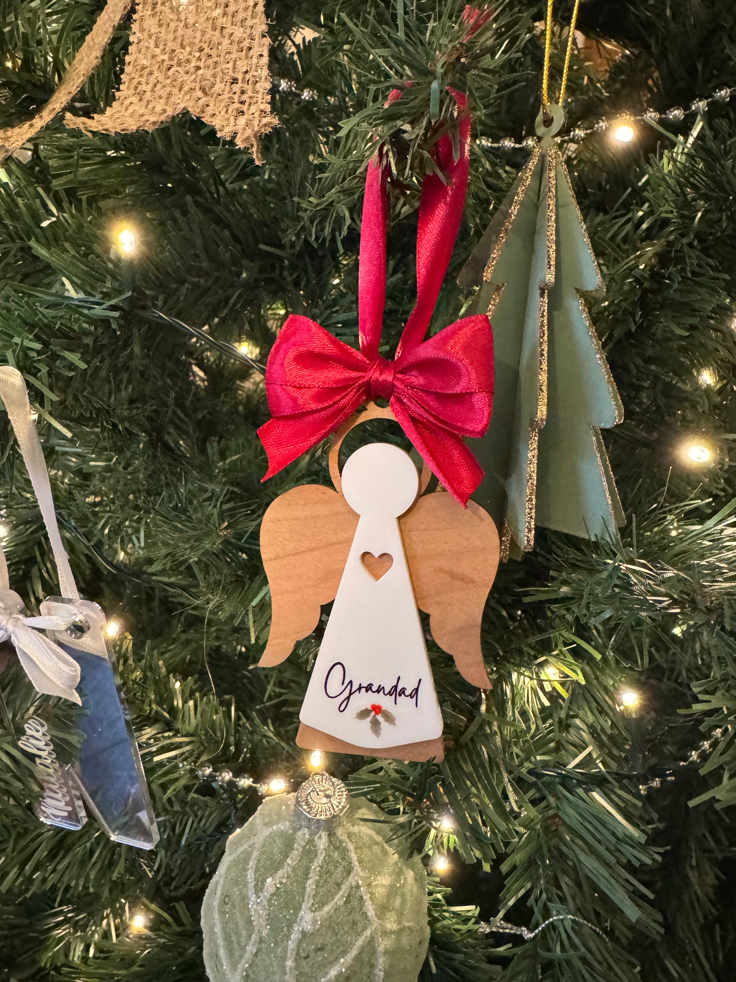 Personalised Angel Memorial Decoration Bauble