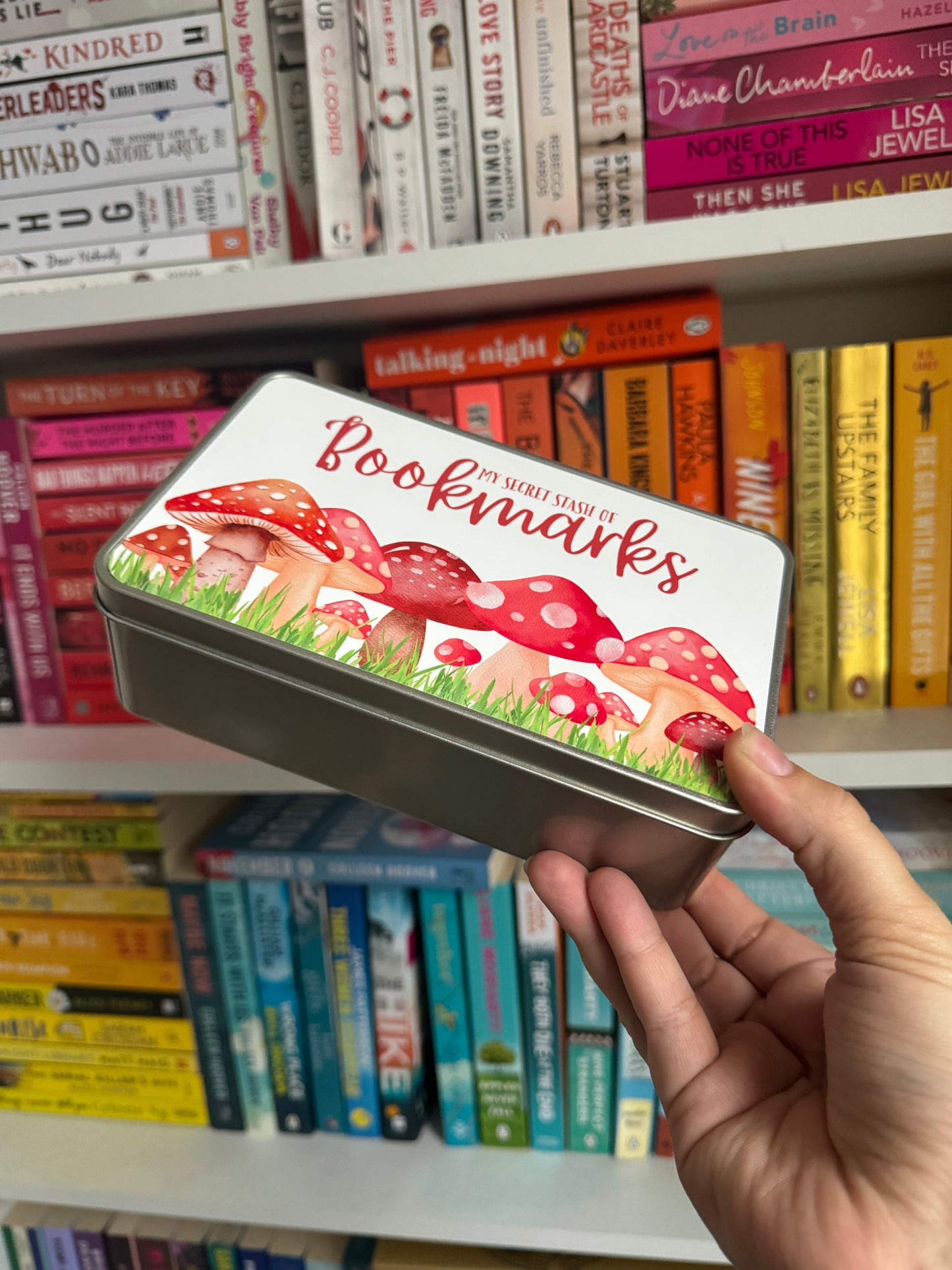 Mushroom Secret Stash of Bookmarks Tin