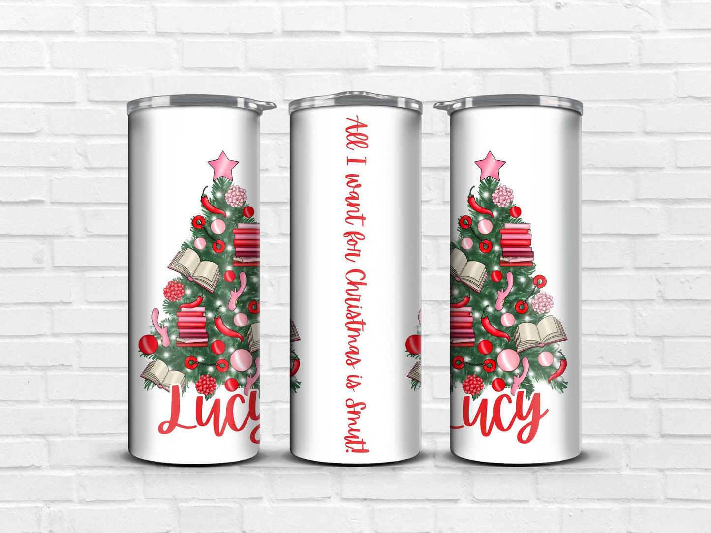 All I Want For Christmas is Smut Personalised Book 20oz Tumbler