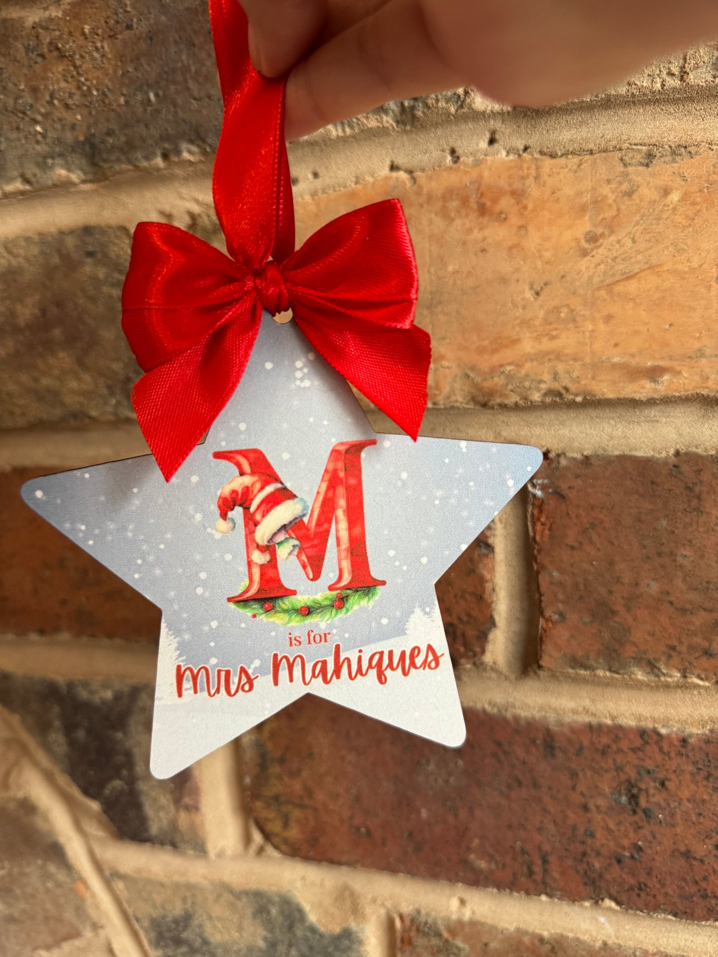 Personalised Wooden Teacher Star Decoration