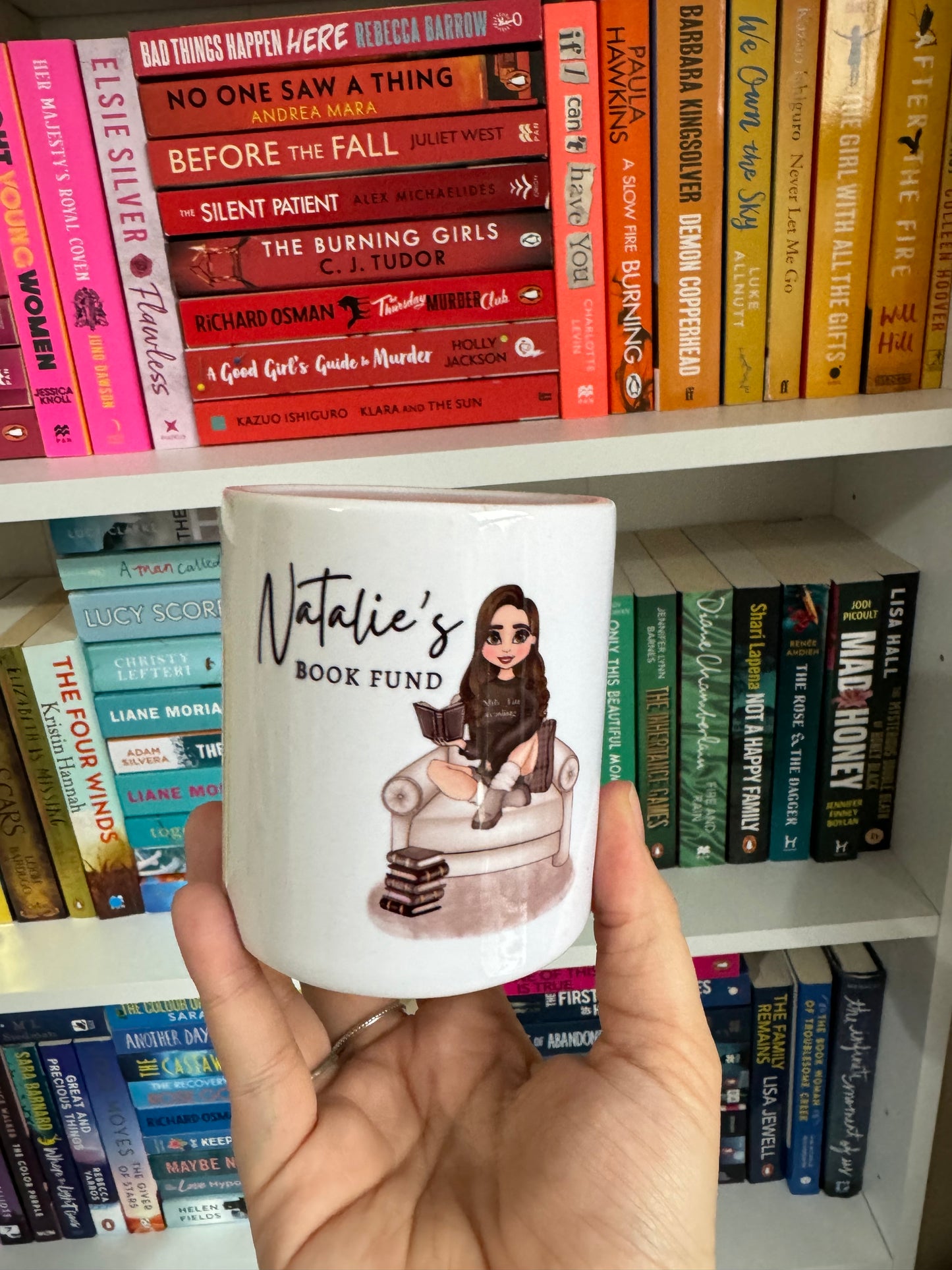 Personalised Dolly Reader Book Fund Savings Jar