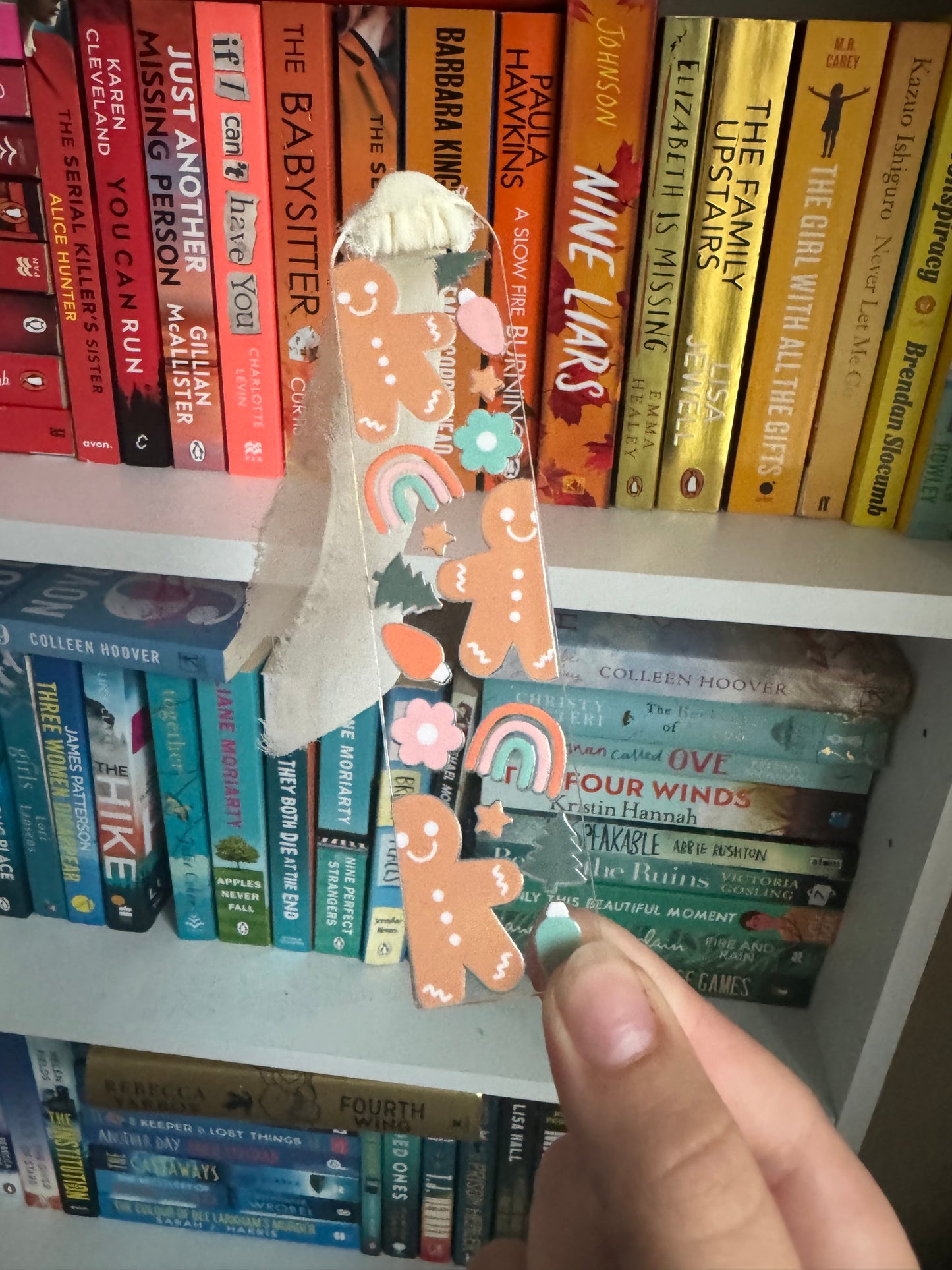 Rainbow Christmas Ribbon Acrylic Bookmark