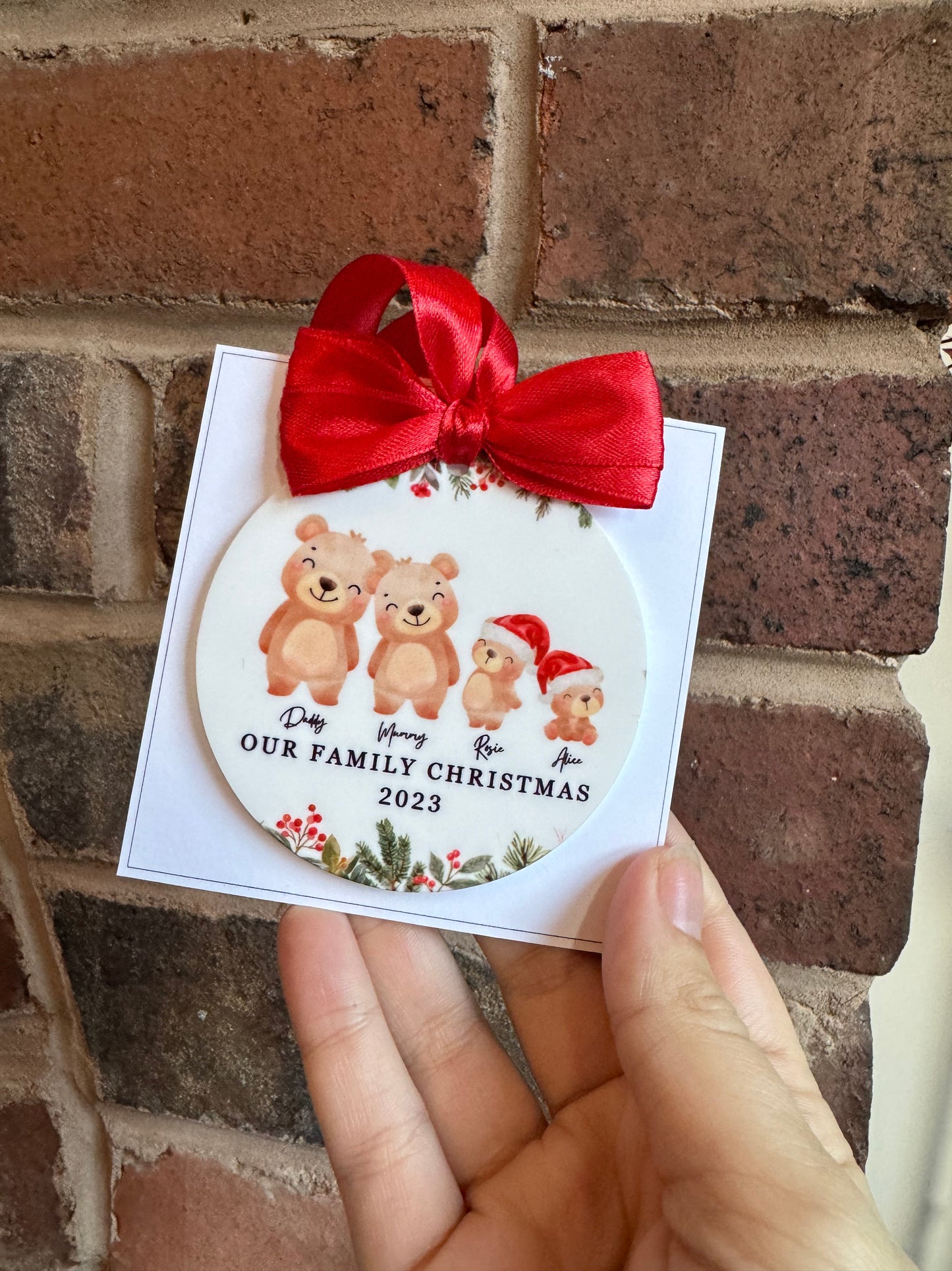 Family Bear Personalised Bauble Decoration