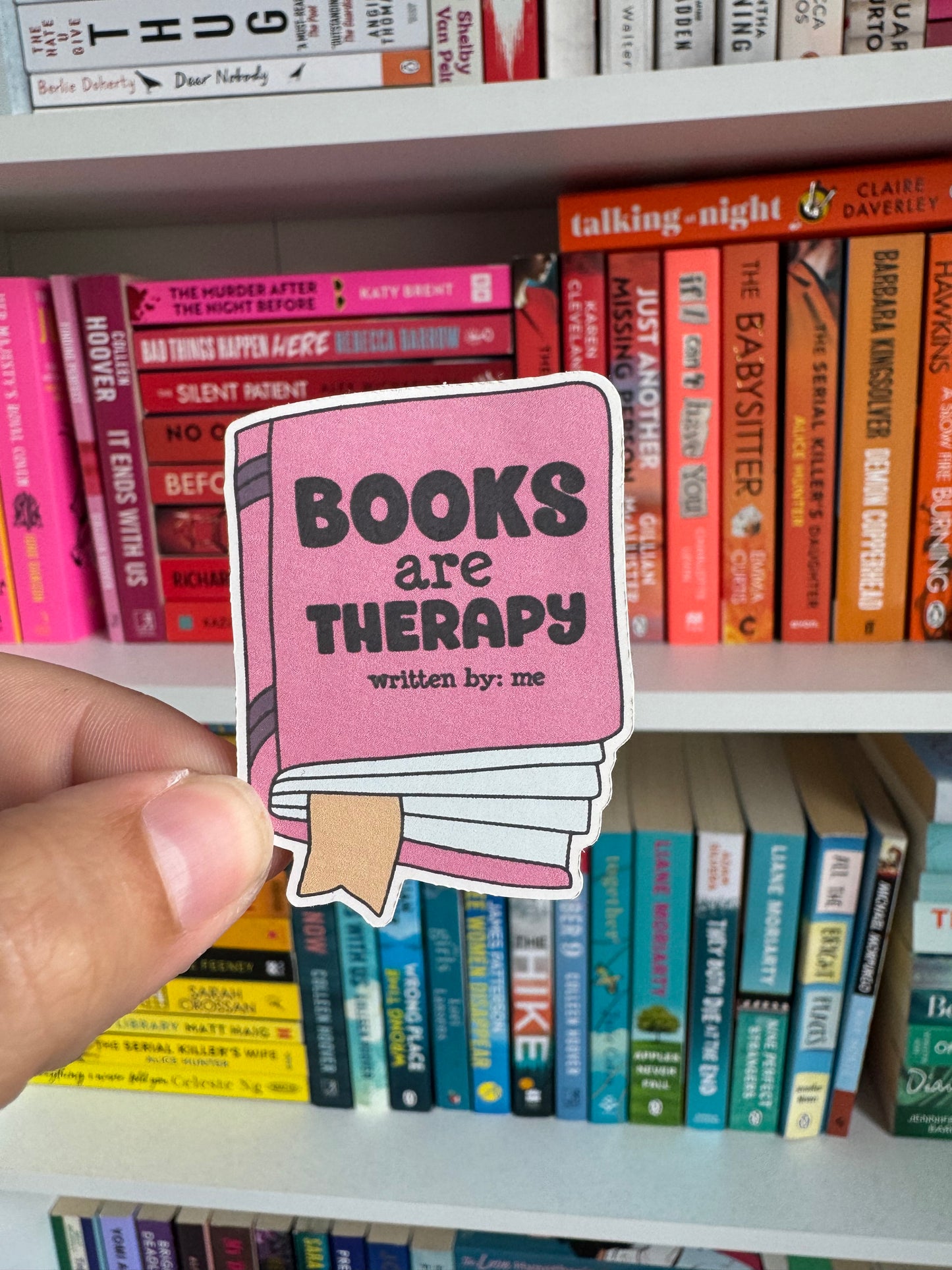 Books are Therapy Gloss Sticker