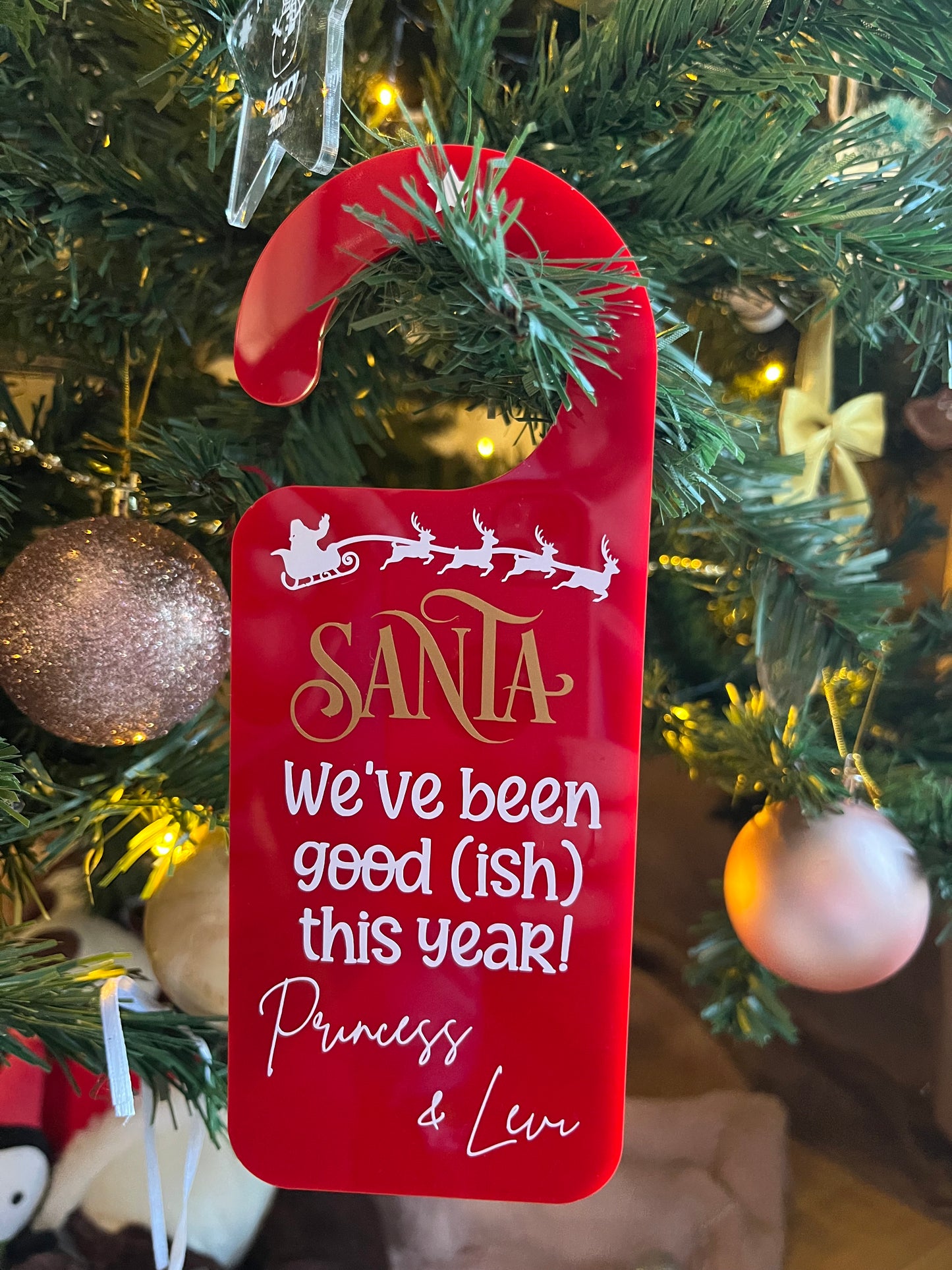 Personalised Santa Stop Here Door Hanger