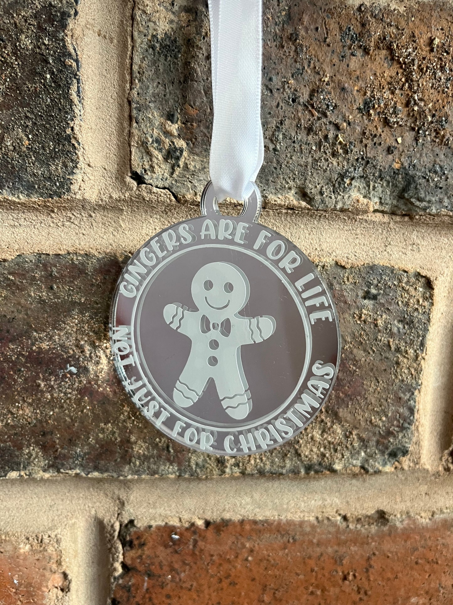 Silver Gingers Are For Life Bauble
