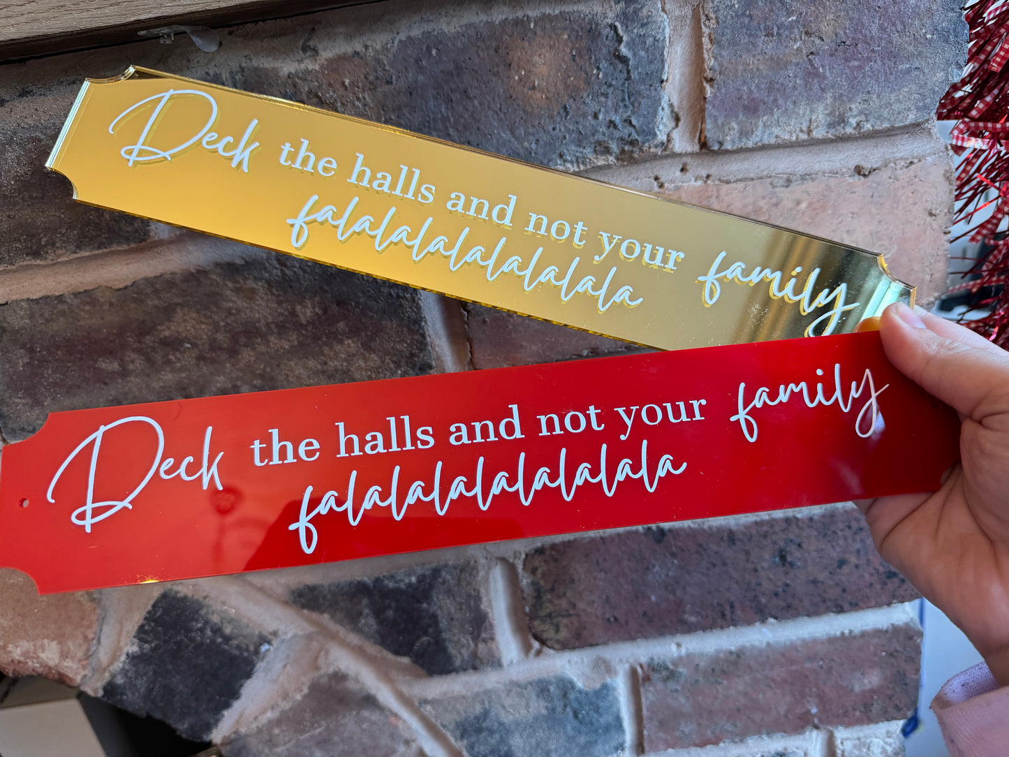 Funny Christmas Deck the Halls Sign