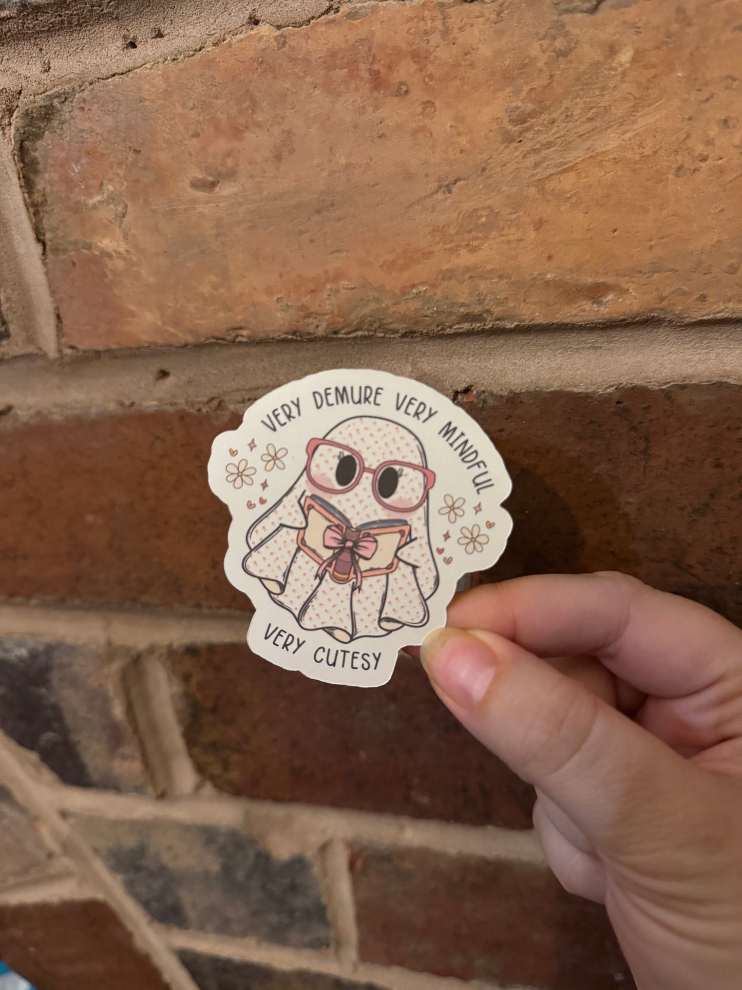 Ghost Very Demure Mindful Cutesy Gloss Sticker