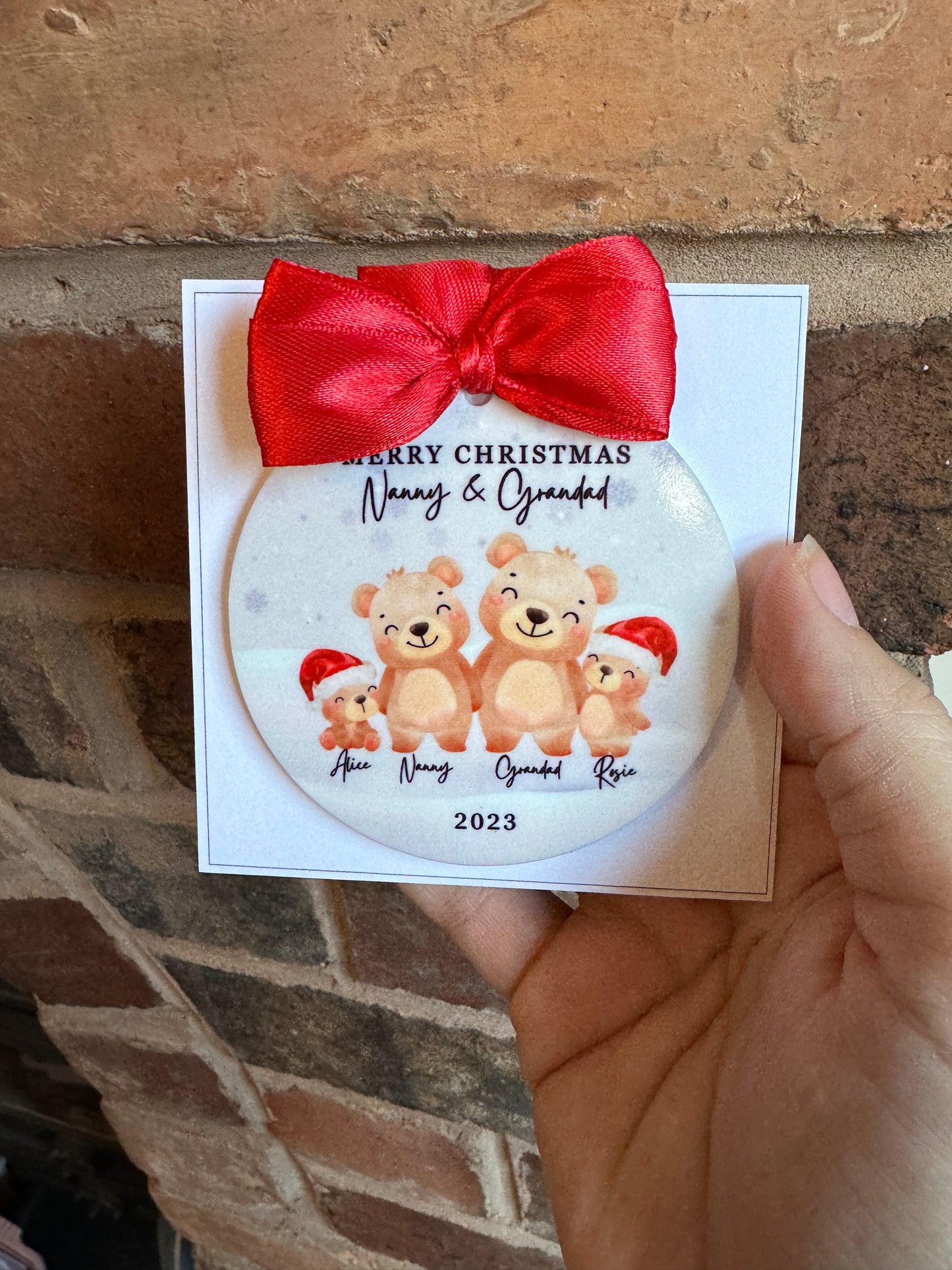 Family Bear Personalised Bauble Decoration