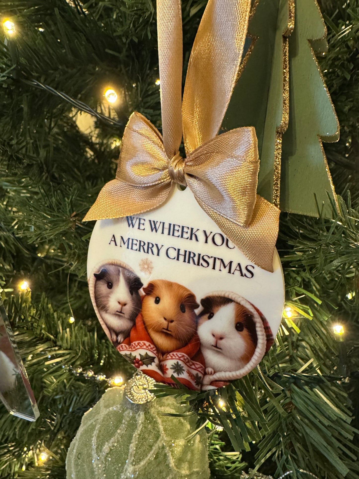 Guinea Pig We Wheek You a Merry Christmas Bauble