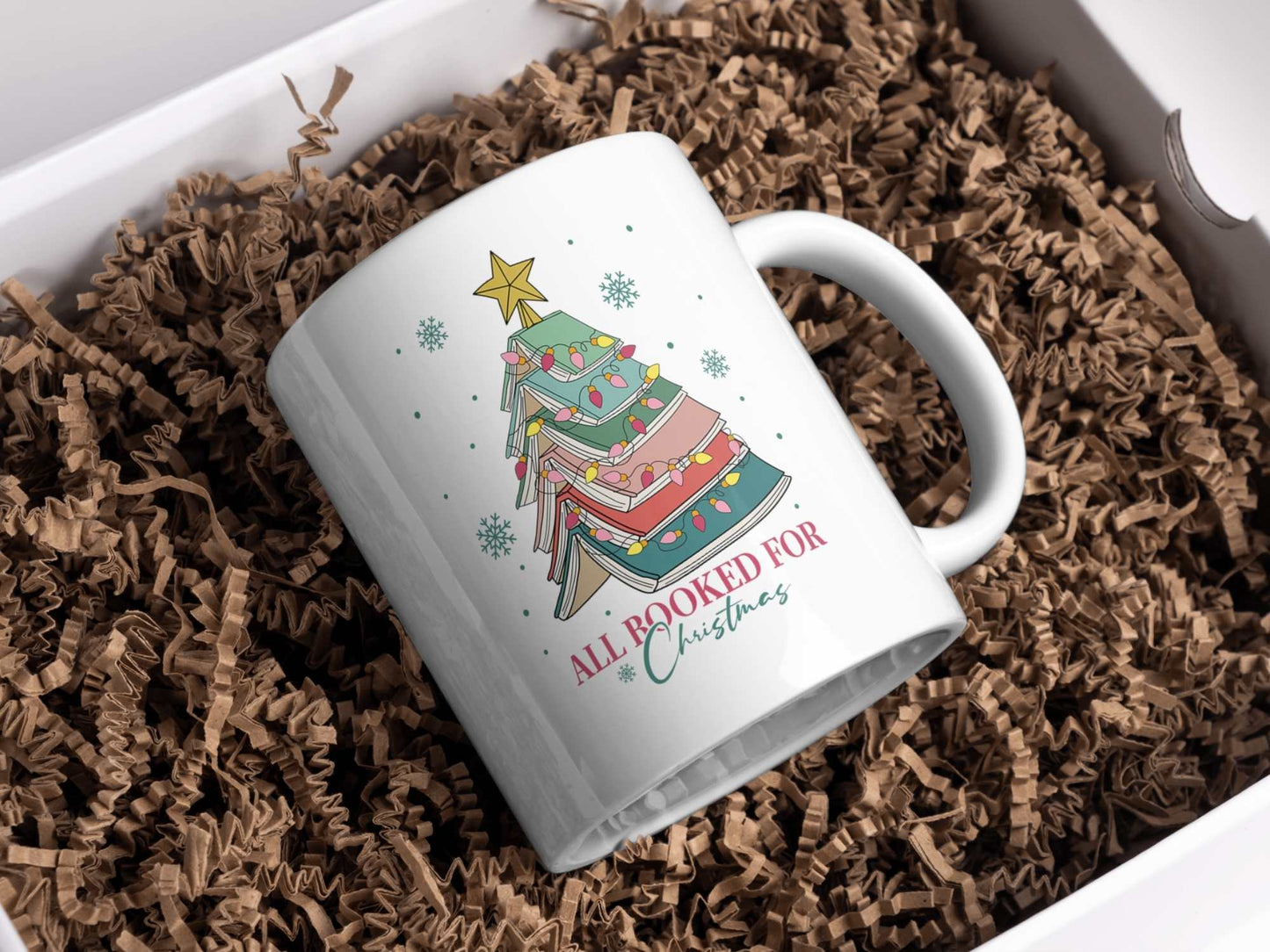 All Booked for Christmas Mug