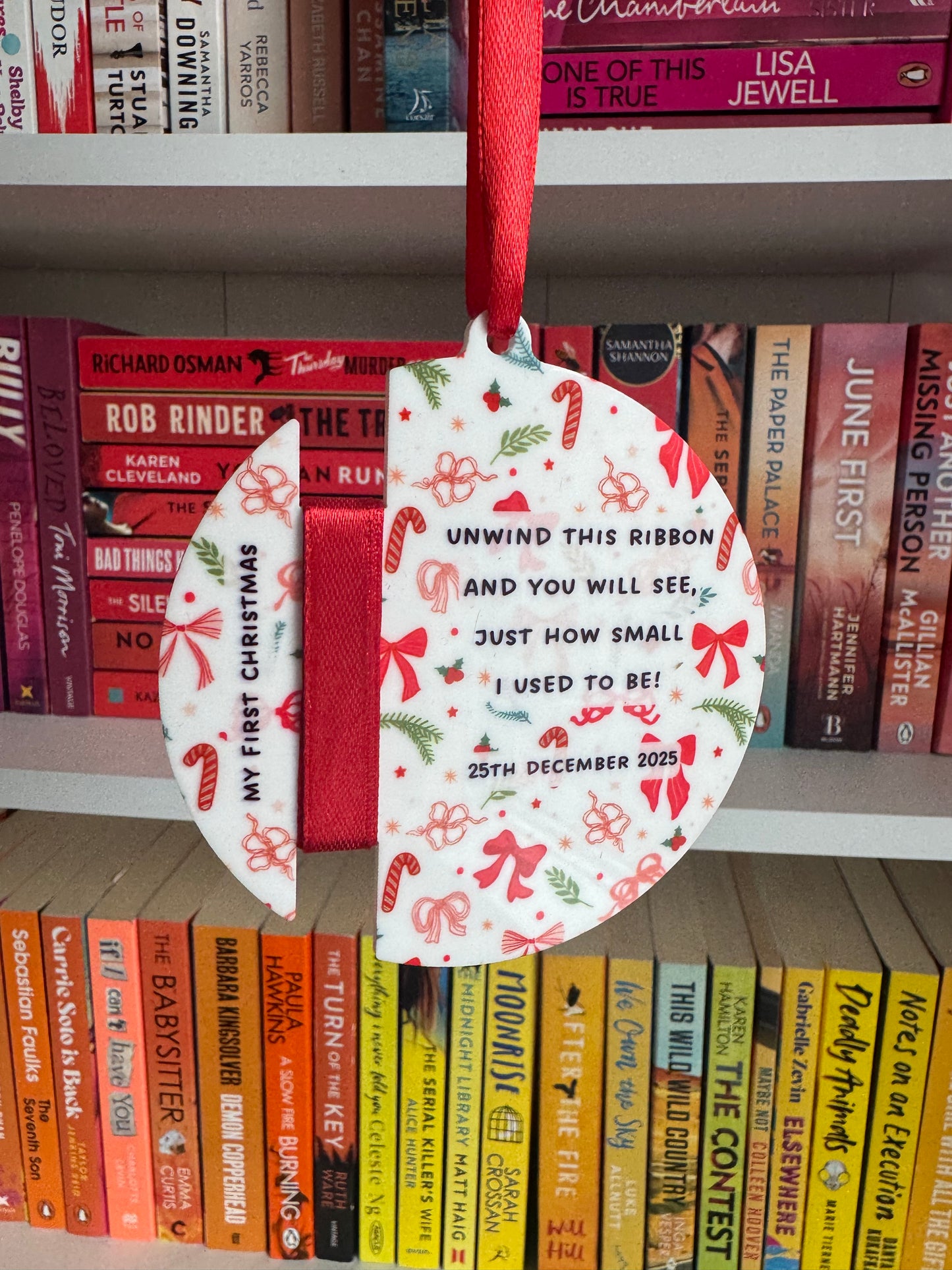 First Christmas Ribbon Bauble Keepsake