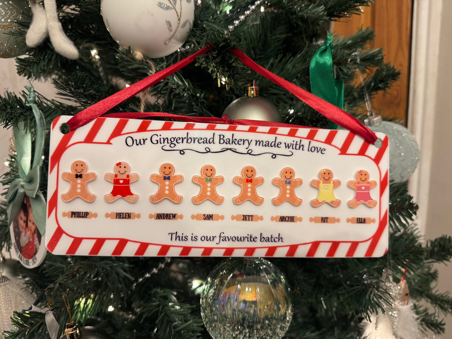 Gingerbread Bakery Personalised Family Plaque