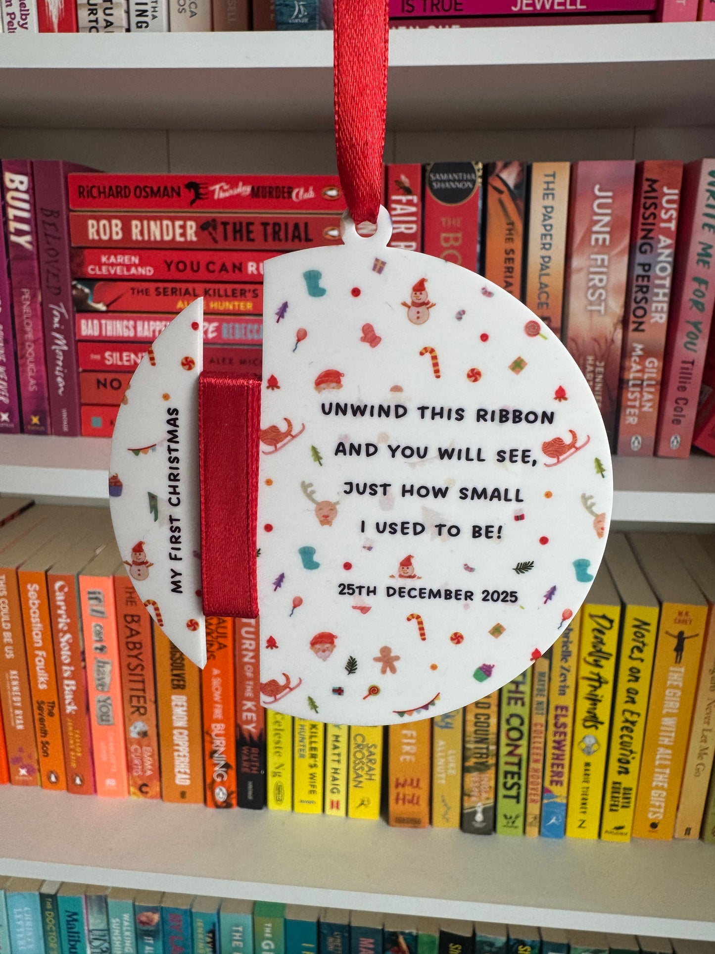 First Christmas Ribbon Bauble Keepsake