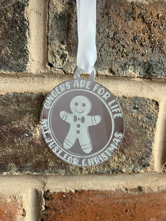 Silver Gingers Are For Life Bauble